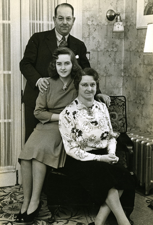 With her Husband Basil and Daughter June.
